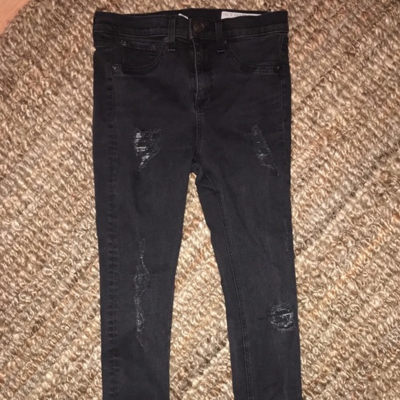 RAG & BONE HIGH RISE LEGGING STRETCH BLACK JEANS - Picture 1 of 4